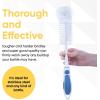 imageSuperio Bottle Brush Scrubber Long Blue and White Baby Bottle Brush with Rubber Grip HandleBlue