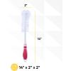 imageSuperio Bottle Brush Scrubber Long Blue and White Baby Bottle Brush with Rubber Grip HandleRed