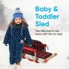imageSuperio Children Wooden Sled Snow Sled for Toddlers Kids Sleigh with Pull Ropes and Cushion Baby SledSled with Green Cushion