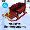 imageSuperio Children Wooden Sled Snow Sled for Toddlers Kids Sleigh with Pull Ropes and Cushion Baby SledSled with Red Cushion