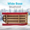 imageSuperio Children Wooden Sled Snow Sled for Toddlers Kids Sleigh with Pull Ropes and Cushion Baby SledSled with Red Cushion