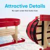 imageSuperio Children Wooden Sled Snow Sled for Toddlers Kids Sleigh with Pull Ropes and Cushion Baby SledSled with Red Cushion