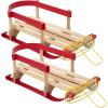 imageSuperio Children Wooden Sled Snow Sled for Toddlers Kids Sleigh with Pull Ropes and Cushion Baby SledWooden Sled