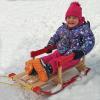imageSuperio Children Wooden Sled Snow Sled for Toddlers Kids Sleigh with Pull Ropes and Cushion Baby SledWooden Sled