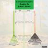 imageSuperio Green Adult and Kids Garden Rakes with Hardwood Handle Durable Plastic Collect Loose Debris and Leaves in Lawn and Among Delicate PlantsAdult  Kids RakeGrey