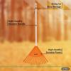 imageSuperio Green Adult and Kids Garden Rakes with Hardwood Handle Durable Plastic Collect Loose Debris and Leaves in Lawn and Among Delicate PlantsAdult  Kids RakeOrange