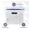 imageSuperio Laundry Basket Plastic Storage Hamper Basket Beige Cloths Basket Organizer with CutOut Handles Space Saving for Laundry Room Bedroom Bathroom Wicker Design 50 Liter 2 PackWhite