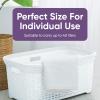 imageSuperio Laundry Basket Plastic Storage Hamper Basket Beige Cloths Basket Organizer with CutOut Handles Space Saving for Laundry Room Bedroom Bathroom Wicker Design 50 Liter 2 PackWhite