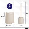 imageSuperio MIni Plastic Bathroom Trash Can with Lid 3 Liter Taupe Modern Curved Step On Trash Can with Foot Pedal Mini Kitchen Waste Bin Durable and Soft Close for Bedroom Office Under DeskEcohomeSet