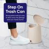 imageSuperio MIni Plastic Bathroom Trash Can with Lid 3 Liter Taupe Modern Curved Step On Trash Can with Foot Pedal Mini Kitchen Waste Bin Durable and Soft Close for Bedroom Office Under DeskEcohomeSet
