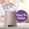 imageSuperio MIni Plastic Bathroom Trash Can with Lid 3 Liter Taupe Modern Curved Step On Trash Can with Foot Pedal Mini Kitchen Waste Bin Durable and Soft Close for Bedroom Office Under DeskTaupe