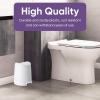 imageSuperio MIni Plastic Bathroom Trash Can with Lid 3 Liter Taupe Modern Curved Step On Trash Can with Foot Pedal Mini Kitchen Waste Bin Durable and Soft Close for Bedroom Office Under DeskWhite