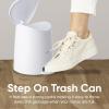 imageSuperio MIni Plastic Bathroom Trash Can with Lid 3 Liter Taupe Modern Curved Step On Trash Can with Foot Pedal Mini Kitchen Waste Bin Durable and Soft Close for Bedroom Office Under DeskWhite