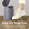 imageSuperio MIni Plastic Bathroom Trash Can with Lid 3 Liter Taupe Modern Curved Step On Trash Can with Foot Pedal Mini Kitchen Waste Bin Durable and Soft Close for Bedroom Office Under DeskGrey2 Pack