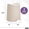 imageSuperio MIni Plastic Bathroom Trash Can with Lid 3 Liter Taupe Modern Curved Step On Trash Can with Foot Pedal Mini Kitchen Waste Bin Durable and Soft Close for Bedroom Office Under DeskEcohome2 Pack