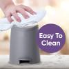 imageSuperio MIni Plastic Bathroom Trash Can with Lid 3 Liter Taupe Modern Curved Step On Trash Can with Foot Pedal Mini Kitchen Waste Bin Durable and Soft Close for Bedroom Office Under DeskGray