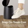 imageSuperio MIni Plastic Bathroom Trash Can with Lid 3 Liter Taupe Modern Curved Step On Trash Can with Foot Pedal Mini Kitchen Waste Bin Durable and Soft Close for Bedroom Office Under DeskBlack2 Pack