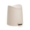 imageSuperio MIni Plastic Bathroom Trash Can with Lid 3 Liter Taupe Modern Curved Step On Trash Can with Foot Pedal Mini Kitchen Waste Bin Durable and Soft Close for Bedroom Office Under DeskEcohome