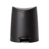 imageSuperio MIni Plastic Bathroom Trash Can with Lid 3 Liter Taupe Modern Curved Step On Trash Can with Foot Pedal Mini Kitchen Waste Bin Durable and Soft Close for Bedroom Office Under DeskBlackSet