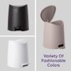 imageSuperio MIni Plastic Bathroom Trash Can with Lid 3 Liter Taupe Modern Curved Step On Trash Can with Foot Pedal Mini Kitchen Waste Bin Durable and Soft Close for Bedroom Office Under DeskGrey2 Pack