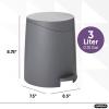 imageSuperio Mini Bathroom Trash Can with Lid 3 Liter Plastic Waste Bin 075 Gallon Modern Flat Lid Step On Trash Can with Foot Pedal for Bathroom Bedroom Office Under Desk Soft Close TaupeGray