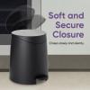 imageSuperio Mini Bathroom Trash Can with Lid 3 Liter Plastic Waste Bin 075 Gallon Modern Flat Lid Step On Trash Can with Foot Pedal for Bathroom Bedroom Office Under Desk Soft Close TaupeBlack