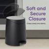 imageSuperio Mini Bathroom Trash Can with Lid 3 Liter Plastic Waste Bin 075 Gallon Modern Flat Lid Step On Trash Can with Foot Pedal for Bathroom Bedroom Office Under Desk Soft Close TaupeBlack