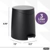 imageSuperio Mini Bathroom Trash Can with Lid 3 Liter Plastic Waste Bin 075 Gallon Modern Flat Lid Step On Trash Can with Foot Pedal for Bathroom Bedroom Office Under Desk Soft Close TaupeBlack