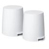 imageSuperio Mini Bathroom Trash Can with Lid 3 Liter Plastic Waste Bin 075 Gallon Modern Flat Lid Step On Trash Can with Foot Pedal for Bathroom Bedroom Office Under Desk Soft Close TaupeWhite