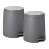 imageSuperio Mini Bathroom Trash Can with Lid 3 Liter Plastic Waste Bin 075 Gallon Modern Flat Lid Step On Trash Can with Foot Pedal for Bathroom Bedroom Office Under Desk Soft Close TaupeGray