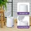 imageSuperio Mini Bathroom Trash Can with Lid 3 Liter Plastic Waste Bin 075 Gallon Modern Flat Lid Step On Trash Can with Foot Pedal for Bathroom Bedroom Office Under Desk Soft Close TaupeWhite