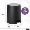 imageSuperio Mini Bathroom Trash Can with Lid 3 Liter Plastic Waste Bin 075 Gallon Modern Flat Lid Step On Trash Can with Foot Pedal for Bathroom Bedroom Office Under Desk Soft Close TaupeBlack