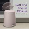 imageSuperio Mini Bathroom Trash Can with Lid 3 Liter Plastic Waste Bin 075 Gallon Modern Flat Lid Step On Trash Can with Foot Pedal for Bathroom Bedroom Office Under Desk Soft Close TaupeTaupe