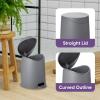 imageSuperio Mini Bathroom Trash Can with Lid 3 Liter Plastic Waste Bin 075 Gallon Modern Flat Lid Step On Trash Can with Foot Pedal for Bathroom Bedroom Office Under Desk Soft Close TaupeGray