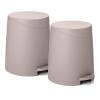 imageSuperio Mini Bathroom Trash Can with Lid 3 Liter Plastic Waste Bin 075 Gallon Modern Flat Lid Step On Trash Can with Foot Pedal for Bathroom Bedroom Office Under Desk Soft Close TaupeTaupe