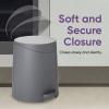 imageSuperio Mini Bathroom Trash Can with Lid 3 Liter Plastic Waste Bin 075 Gallon Modern Flat Lid Step On Trash Can with Foot Pedal for Bathroom Bedroom Office Under Desk Soft Close TaupeGray