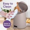 imageSuperio Mini Bathroom Trash Can with Lid 3 Liter Plastic Waste Bin 075 Gallon Modern Flat Lid Step On Trash Can with Foot Pedal for Bathroom Bedroom Office Under Desk Soft Close TaupeTaupe