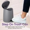 imageSuperio Mini Bathroom Trash Can with Lid 3 Liter Plastic Waste Bin 075 Gallon Modern Flat Lid Step On Trash Can with Foot Pedal for Bathroom Bedroom Office Under Desk Soft Close TaupeGray