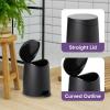 imageSuperio Mini Bathroom Trash Can with Lid 3 Liter Plastic Waste Bin 075 Gallon Modern Flat Lid Step On Trash Can with Foot Pedal for Bathroom Bedroom Office Under Desk Soft Close TaupeBlack