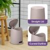 imageSuperio Mini Bathroom Trash Can with Lid 3 Liter Plastic Waste Bin 075 Gallon Modern Flat Lid Step On Trash Can with Foot Pedal for Bathroom Bedroom Office Under Desk Soft Close TaupeTaupe