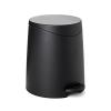 imageSuperio Mini Bathroom Trash Can with Lid 3 Liter Plastic Waste Bin 075 Gallon Modern Flat Lid Step On Trash Can with Foot Pedal for Bathroom Bedroom Office Under Desk Soft Close TaupeBlack