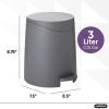 imageSuperio Mini Bathroom Trash Can with Lid 3 Liter Plastic Waste Bin 075 Gallon Modern Flat Lid Step On Trash Can with Foot Pedal for Bathroom Bedroom Office Under Desk Soft Close TaupeGray