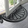 imageSuperio NonSlip Welcome Doormat for Entry Indoor Outdoor Heavy Duty Waterproof Easy Clean LowProfile Mats for Entry Garage Patio High Traffic Areas 18quotx30quot Black Sunburst CoirGrey
