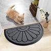imageSuperio NonSlip Welcome Doormat for Entry Indoor Outdoor Heavy Duty Waterproof Easy Clean LowProfile Mats for Entry Garage Patio High Traffic Areas 18quotx30quot Black Sunburst CoirGrey