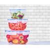 imageSuperio Pack of 4 Plastic Food Storage Containers with airtight Lid for Pantry Fridge 80 Oz BPA Free Leakproof Sealed Container Microwave Dishwasher and Freezer Safe Clear Clear