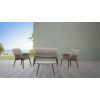 imageSuperio Patio Luxor Lounge Outdoor 2 Seater Sofa 2 Armchairs Ergonomic Backrest Coffee Table and 3 Cushions 4 Piece Furniture Set Brown