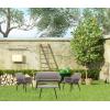 imageSuperio Patio Luxor Lounge Outdoor 2 Seater Sofa 2 Armchairs Ergonomic Backrest Coffee Table and 3 Cushions 4 Piece Furniture Set Brown