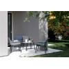 imageSuperio Patio Luxor Lounge Outdoor 2 Seater Sofa 2 Armchairs Ergonomic Backrest Coffee Table and 3 Cushions 4Piece Furniture Set Grey