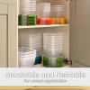 imageSuperio Plastic Airtight Food Storage Containers Set of 4 Sealed Clear Container Bowls with Lids BPA Free Rectangular YellowOrange