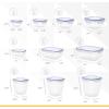 imageSuperio Plastic Food Storage Container Set BPA Free Sealed Containers with Airtight Lids for Pnatry Cupboard and Fridge Microwave and Dishwasher Safe 5 Pack10 Pack